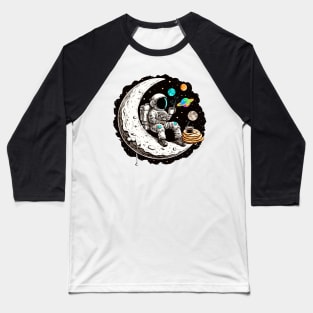 Astronaut Drinking Coffee on the Moon #1 Baseball T-Shirt